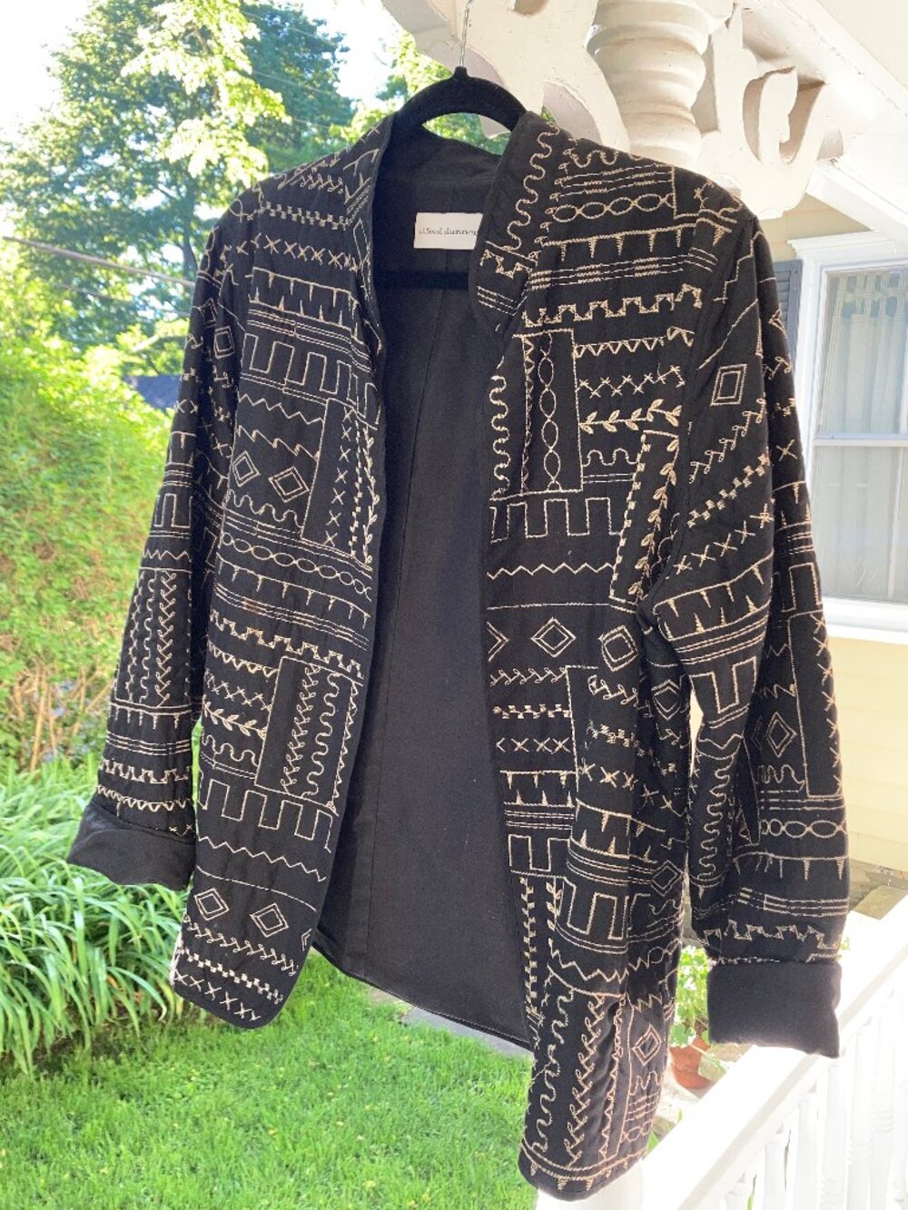 Alfred Dunner Embroidered Boho Open Jacket